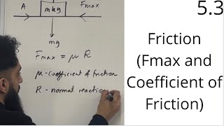 Edexcel A Level Maths 53 Friction Fmax and Coefficient of Friction [upl. by Harihs]