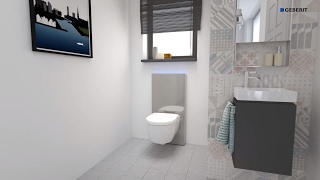 Geberit Monolith Plus 2016 WC Wall drain  Installation [upl. by Magbie]