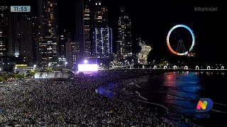 Aproximadamente 700 mil pessoas passaram o réveillon na praia Central de Balneário Camboriú [upl. by Helbon]