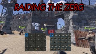 WE ONLINE RAIDED THE LARGEST ZERG BASE ON THE SERVER  Rust Console [upl. by Messab]