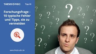 Forschungsfrage  8 Tipps für Bachelorarbeit und Masterarbeit [upl. by Nattirb]