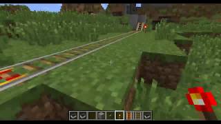 Minecraft  Powered Rail and Minecart Basic Track Setup [upl. by Sib]