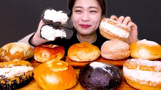 🍞Cream bread😍제주 아베베 베이커리 2탄✨쫄깃한 떡과 크림이 가득한 크림빵 먹방❤ MilkLotussalty caramelApplechestnut Mukbang [upl. by Schoof764]