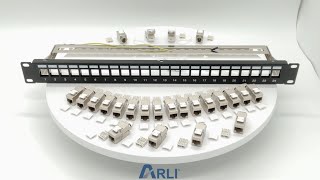 Patchpanel 19quot inkl 24x Cat81 Keystone Patchfeld Jack Modular 24 Port Set Kabelmanagement Erdung [upl. by Novihs]