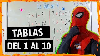 TABLAS DE MULTIPLICAR DEL 1 AL 10  SUPER FÁCIL 🕷 [upl. by Queston]