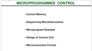 Microprogrammed Control Unit In Detail [upl. by Acenahs156]