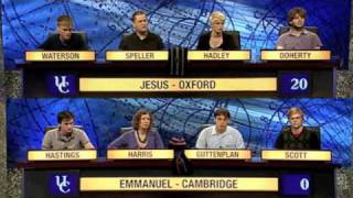 University Challenge  Jesus Oxford vs Emmanuel Cambridge Part 1 of 3 [upl. by Naomi543]