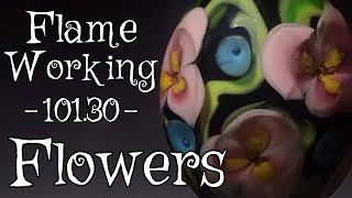 Lampworking  Flameworking  10130  Encasing Flowers demo [upl. by Keiko680]