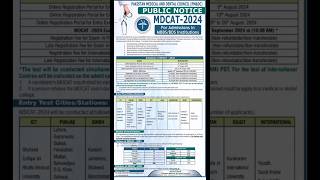 Pmdc MDCAT schedule 2024 Link 🔗 in description mdcat pmdclatestnews pmdc [upl. by Linetta]