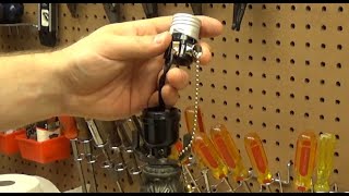 Rewire and Convert Vintage Lamp to Pull Chain Control [upl. by Ahsihat]