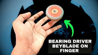 Trying To Spin Bearing Driver Beyblade On Finger  Homemade Bearing Driver Beyblade [upl. by Kcirederf574]