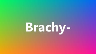 Brachy  Medical Definition and Pronunciation [upl. by Lejeune]