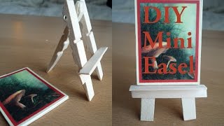 Mini Easel made from Recycled Clothes Pegs DIY Tutorial [upl. by Etnovert]