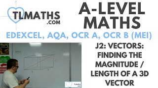 ALevel Maths J209 Vectors Finding the Magnitude  Length of a 3D vector [upl. by Gardell258]