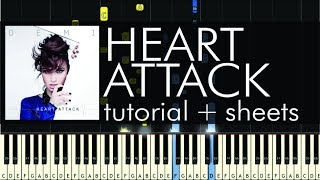 Demi Lovato  Heart Attack  Piano Tutorial  Sheets [upl. by Mellie]