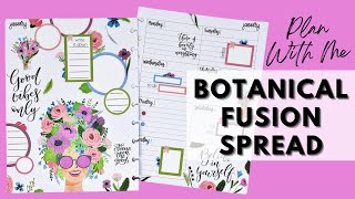 PLAN WITH ME  BOTANICAL FUSION SPREAD  THE HAPPY PLANNER [upl. by Tema142]