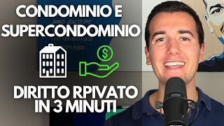 🏢 CONDOMINIO E SUPERCONDOMINIO ⚖️ DIRITTO PRIVATO IN 3 MINUTI [upl. by Cocke]