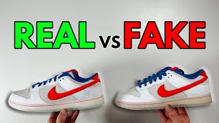 REAL VS FAKE NIKE DUNK LOW YEAR OF THE RABBIT WHITE RABBIT SNEAKER COMPARISON [upl. by Atteval]