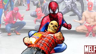 SPIDERMAN DEAD UNCLE BEN PRANK AT COMIC CON Ft DragonCon  IRL Marvel Superhero Movie  MELF [upl. by Aicatsue]