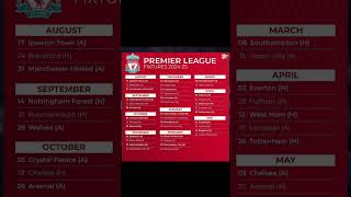 Liverpool Fixtures 202425 liverpool football [upl. by Adekan]