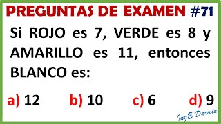 Razonamiento lógico  matemático solo el 10 acierta  PE 71 [upl. by Assitruc670]