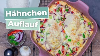 Hähnchenbrust Rezept Hähnchen Auflauf mit Paprika und Schmand Soße einfacher geht’s nicht [upl. by Lyreb]