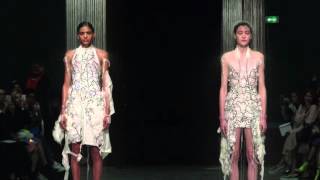 Hussein Chalayans Spring Summer 2016 show featuring dissolving outfits [upl. by Naitsirc853]