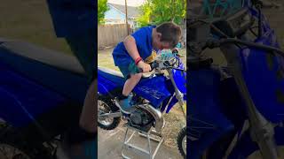 7 Year Old FIRST KICKS Yamaha YZ85 shorts yamahayz [upl. by Imekawulo264]