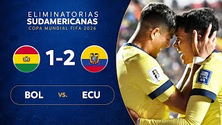 BOLIVIA vs ECUADOR 12  RESUMEN  ELIMINATORIAS SUDAMERICANAS  FECHA 3 [upl. by Einnek706]