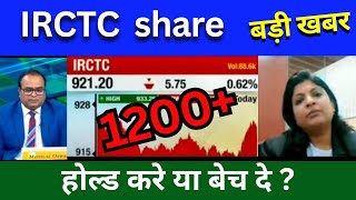 IRCTC share latest news today IRCTC share news today Target price share analysis buy or sell [upl. by Enitsyrk]