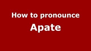 How to pronounce Apate GreekGreece  PronounceNamescom [upl. by Rutledge]