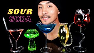 ASMR DRINKING SOUR SODA  WARHEADS  EXTREME GULPS  9999 SATISFACTION  COOL GLASSES [upl. by Deegan]