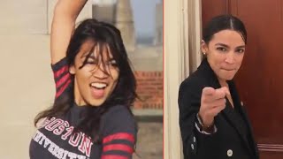 Alexandria OcasioCortez Dances Again Outside Her Office [upl. by Slrahc162]