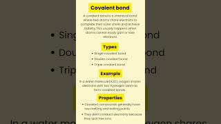 Covalent bond  Definition  Types  covalent bond examples shorts [upl. by Aliled]