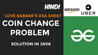 coin change dynamic programming problem  Love babbar 450 questions  java solution in hindi [upl. by Suolevram]