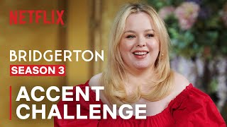 Nicola Coughlans Shares her Many Accents  Bridgerton  Netflix [upl. by Eenaj]