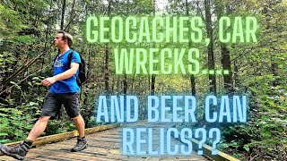 CREATIVE GEOCACHES OF MAPLE RIDGE  Ancient Beer Cans and a Car Wreck in the Woods [upl. by Elizabet]