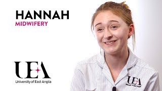 BSc Midwifery  Hannahs story  University of East Anglia UEA [upl. by Ahsitan]