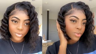 EASY Crimped Bob Wig Install BEGINNER FRIENDLY [upl. by Dorothi]