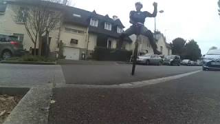 Freewheel unicycle training in my street [upl. by Aitekram989]