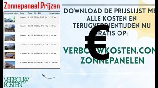 Zonnepaneel prijzen  Wat kost een zonnepaneel [upl. by Johann]