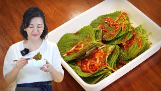 Perilla Leaf Kimchi l Kkaennip Kimchi by Jia Choi [upl. by Eniamor656]