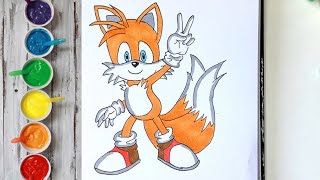 How to Draw Tails  Sonics Best Friend  viral youtube painting art sonic tails [upl. by Milde]