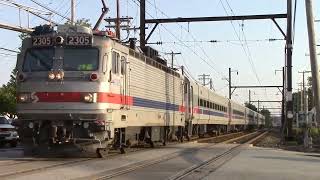 20160719 July 19 2016 SEPTA push pull trains and Silverliner IVs arriving and departing Lansdale PA [upl. by Atekin686]