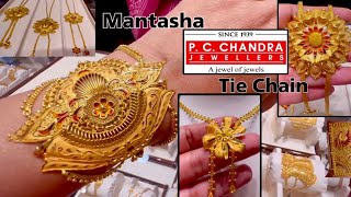 Latest 22k Gold Tie Chain amp Mantasa Designs From pcchandrajewellers Gold Chain Deeya [upl. by Assennev]