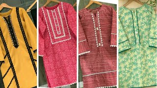 very beautiful khadar kurti designgalay k design 2022 plain and printed kurti design 2023 [upl. by Leahcim]