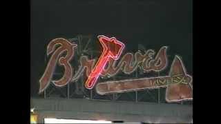 RARE Atlanta Braves Tomahawk Chop the Neon Tomahawk lights at Turner Field [upl. by Milli297]