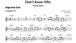 DONT KNOW WHY soprano sax NORAH JONES [upl. by Buchalter854]