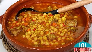 GUISO DE GARBANZOS CON ARROZ RECETA FÁCIL Y NUTRITIVA  Loli Domínguez  Recetas  Tutorial [upl. by Ruamaj]