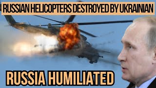 Russia humiliated as military helicopters destroyed by Ukrainian strike on Kherson airport [upl. by Niehaus]